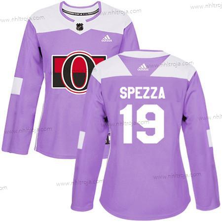 Adidas Dam Ottawa Senators #19 Jason Spezza Lila Autentisk Bekämpar cancer Stitched NHL Tröjor