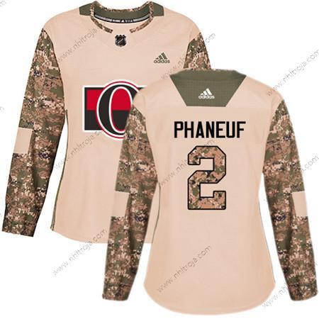 Adidas Dam Ottawa Senators #2 Dion Phaneuf Camo Autentisk 2017 Veterans Day Stitched NHL Tröjor