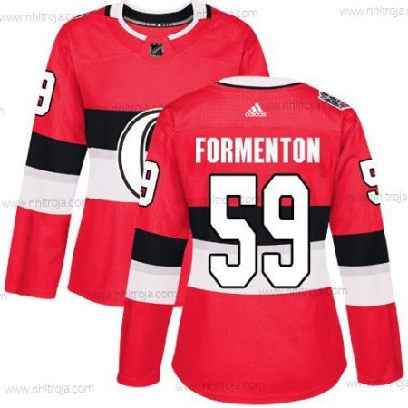 Adidas Dam Ottawa Senators #59 Alex Formenton Röd Autentisk 2017 100 Klassisk NHL Tröjor