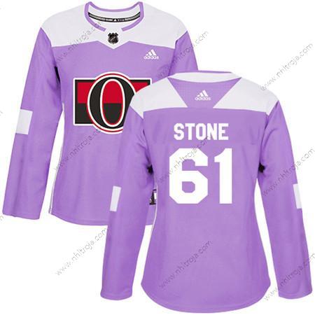 Adidas Dam Ottawa Senators #61 Mark Stone Lila Autentisk Bekämpar cancer Stitched NHL Tröjor