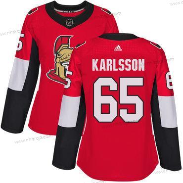 Adidas Dam Ottawa Senators #65 Erik Karlsson Röd Autentisk Stitched NHL Hemma Tröjor