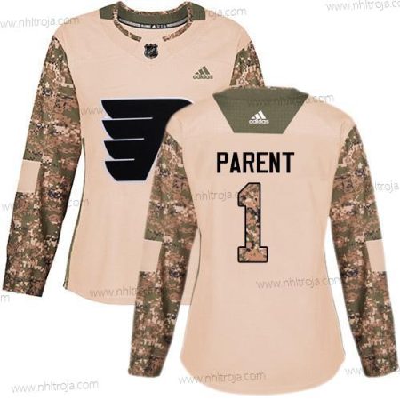 Adidas Dam Philadelphia Flyers #1 Bernie Parent Camo Autentisk 2017 Veterans Day Stitched NHL Tröjor