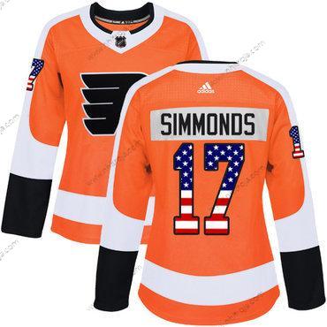 Adidas Dam Philadelphia Flyers #17 Wayne Simmonds Orange Autentisk USA Flag Stitched NHL Hemma Tröjor