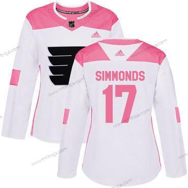 Adidas Dam Philadelphia Flyers #17 Wayne Simmonds Vit Rosa Autentisk Stitched NHL Tröjor