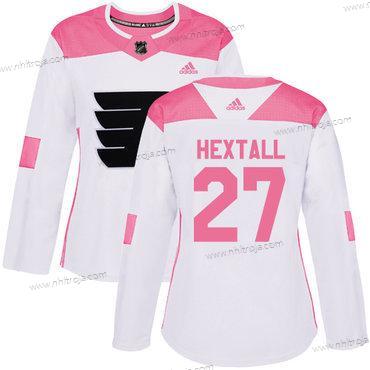 Adidas Dam Philadelphia Flyers #27 Ron Hextall Vit Rosa Autentisk Stitched NHL Tröjor