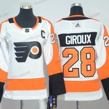 Adidas Dam Philadelphia Flyers #28 Claude Giroux Vit Road Autentisk Stitched NHL Tröjor