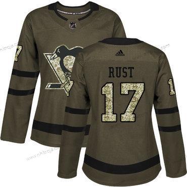 Adidas Dam Pittsburgh Penguins #17 Bryan Rust Grön Salute to Service Stitched NHL Tröjor