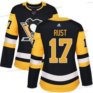 Adidas Dam Pittsburgh Penguins #17 Bryan Rust Svart Autentisk Stitched NHL Hemma Tröjor