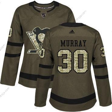 Adidas Dam Pittsburgh Penguins #30 Matt Murray Grön Salute to Service Stitched NHL Tröjor