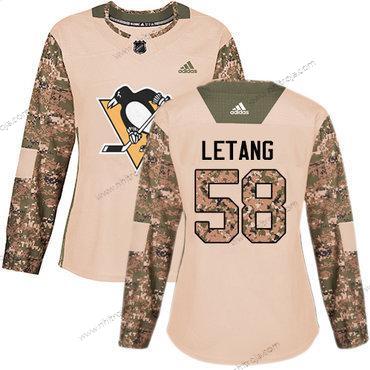 Adidas Dam Pittsburgh Penguins #58 Kris Letang Camo Autentisk 2017 Veterans Day Stitched NHL Tröjor