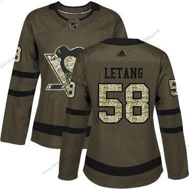 Adidas Dam Pittsburgh Penguins #58 Kris Letang Grön Salute to Service Stitched NHL Tröjor