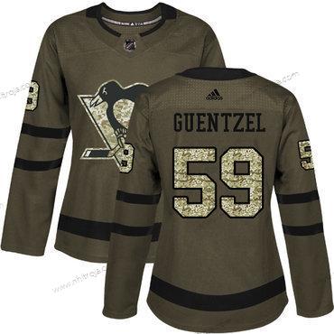 Adidas Dam Pittsburgh Penguins #59 Jake Guentzel Grön Salute to Service Stitched NHL Tröjor