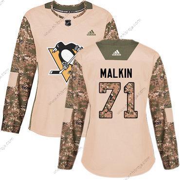 Adidas Dam Pittsburgh Penguins #71 Evgeni Malkin Camo Autentisk 2017 Veterans Day Stitched NHL Tröjor