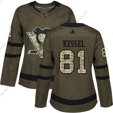 Adidas Dam Pittsburgh Penguins #81 Phil Kessel Grön Salute to Service Stitched NHL Tröjor