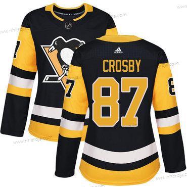 Adidas Dam Pittsburgh Penguins #87 Sidney Crosby Svart Autentisk Stitched NHL Hemma Tröjor