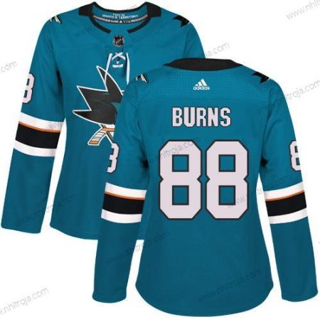 Adidas Dam San Jose Sharks #88 Brent Burns Kricka Autentisk Stitched NHL Hemma Tröjor