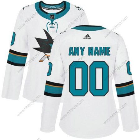 Adidas Dam San Jose Sharks Skräddarsydda NHL Autentisk Vit Tröjor