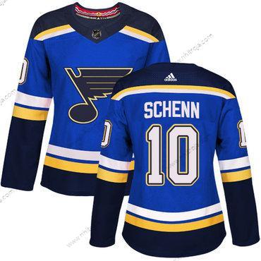 Adidas Dam St. Louis Blues #10 Brayden Schenn Blå Autentisk Stitched NHL Hemma Tröjor