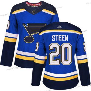 Adidas Dam St. Louis Blues #20 Alexander Steen Blå Autentisk Stitched NHL Hemma Tröjor