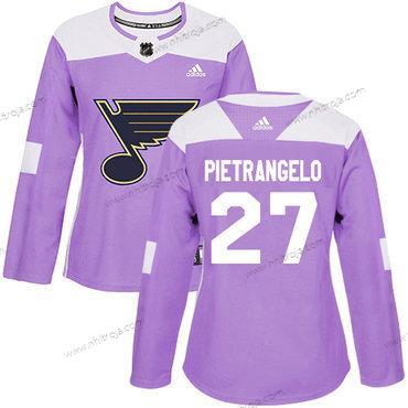 Adidas Dam St. Louis Blues #27 Alex Pietrangelo Lila Autentisk Bekämpar cancer Stitched NHL Tröjor