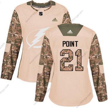 Adidas Dam Tampa Bay Lightning #21 Brayden Point Camo Autentisk 2017 Veterans Day Stitched NHL Tröjor