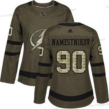 Adidas Dam Tampa Bay Lightning #90 Vladislav Namestnikov Grön Salute to Service Stitched NHL Tröjor