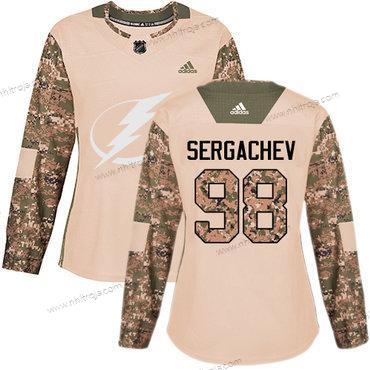 Adidas Dam Tampa Bay Lightning #98 Mikhail Sergachev Camo Autentisk 2017 Veterans Day Stitched NHL Tröjor