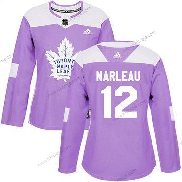 Adidas Dam Toronto Maple Leafs #12 Patrick Marleau Lila Autentisk Bekämpar cancer Stitched NHL Tröjor