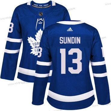 Adidas Dam Toronto Maple Leafs #13 Mats Sundin Blå Autentisk Stitched NHL Hemma Tröjor