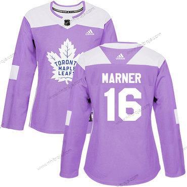 Adidas Dam Toronto Maple Leafs #16 Mitchell Marner Lila Autentisk Bekämpar cancer Stitched NHL Tröjor