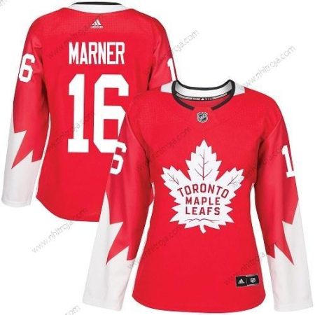 Adidas Dam Toronto Maple Leafs #16 Mitchell Marner Röd Team Kanada Autentisk Stitched NHL Tröjor