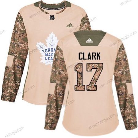 Adidas Dam Toronto Maple Leafs #17 Wendel Clark Camo Autentisk 2017 Veterans Day Stitched NHL Tröjor