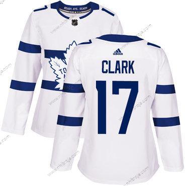 Adidas Dam Toronto Maple Leafs #17 Wendel Clark Vit Autentisk 2018 Stadium Series Stitched NHL Tröjor