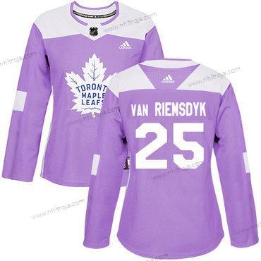 Adidas Dam Toronto Maple Leafs #25 James Van Riemsdyk Lila Autentisk Bekämpar cancer Stitched NHL Tröjor