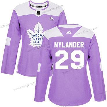 Adidas Dam Toronto Maple Leafs #29 William Nylander Lila Autentisk Bekämpar cancer Stitched NHL Tröjor