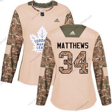 Adidas Dam Toronto Maple Leafs #34 Auston Matthews Camo Autentisk 2017 Veterans Day Stitched NHL Tröjor