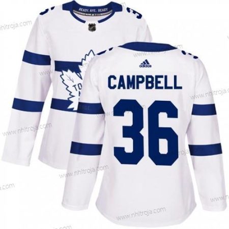 Adidas Dam Toronto Maple Leafs #36 Jack Campbell Autentisk Vit 2018 Stadium Series Tröjor