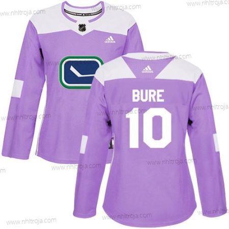 Adidas Dam Vancouver Canucks #10 Pavel Bure Lila Autentisk Bekämpar cancer Stitched NHL Tröjor