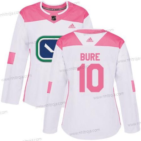 Adidas Dam Vancouver Canucks #10 Pavel Bure Vit Rosa Autentisk Stitched NHL Tröjor