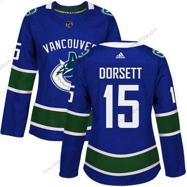 Adidas Dam Vancouver Canucks #15 Derek Dorsett Blå Autentisk Stitched NHL Hemma Tröjor