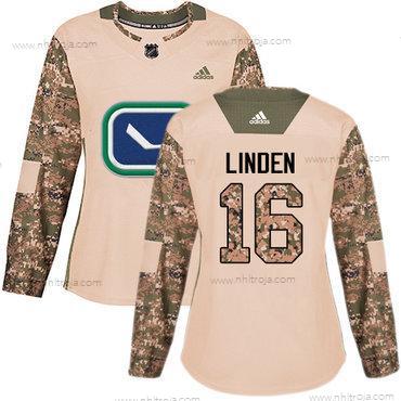 Adidas Dam Vancouver Canucks #16 Trevor Linden Camo Autentisk 2017 Veterans Day Stitched NHL Tröjor