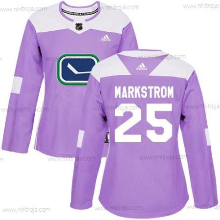 Adidas Dam Vancouver Canucks #25 Jacob Markstrom Lila Autentisk Bekämpar cancer Stitched NHL Tröjor