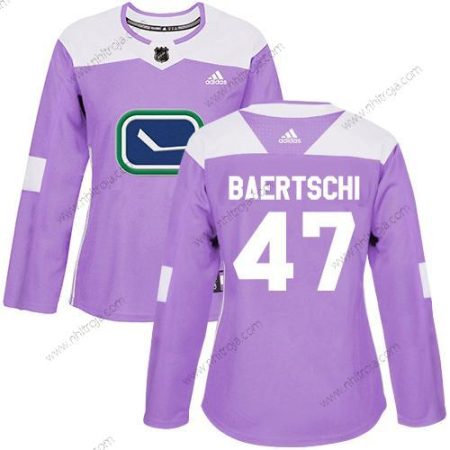 Adidas Dam Vancouver Canucks #47 Sven Baertschi Lila Autentisk Bekämpar cancer Stitched NHL Tröjor