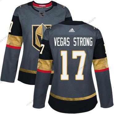 Adidas Dam Vegas Golden Knights #17 Vegas Strong Grå Autentisk Stitched NHL Hemma Tröjor