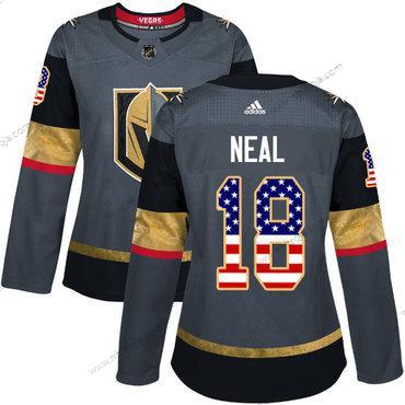 Adidas Dam Vegas Golden Knights #18 James Neal Grå Autentisk USA Flag Stitched NHL Hemma Tröjor