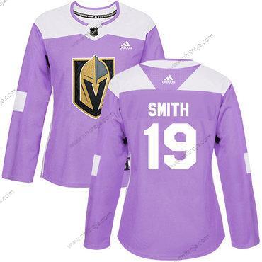 Adidas Dam Vegas Golden Knights #19 Reilly Smith Lila Autentisk Bekämpar cancer Stitched NHL Tröjor