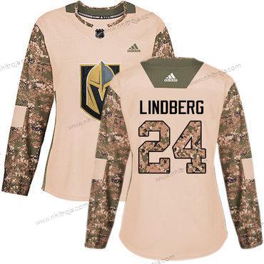 Adidas Dam Vegas Golden Knights #24 Oscar Lindberg Camo Autentisk 2017 Veterans Day Stitched NHL Tröjor