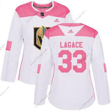 Adidas Dam Vegas Golden Knights #33 Maxime Lagace Vit Rosa Autentisk Stitched NHL Tröjor