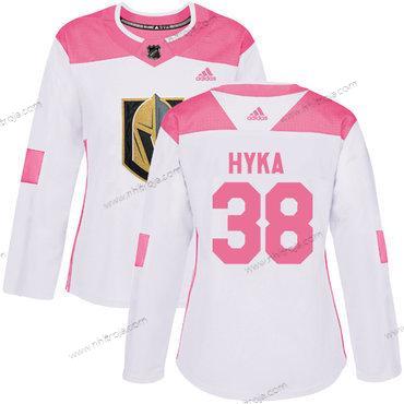 Adidas Dam Vegas Golden Knights #38 Tomas Hyka Vit Rosa Autentisk Stitched NHL Tröjor