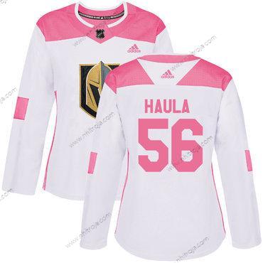 Adidas Dam Vegas Golden Knights #56 Erik Haula Vit Rosa Autentisk Stitched NHL Tröjor